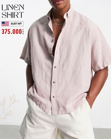 ÁO SƠ MI NAM TAY NGẮN XUẤT MỸ MÀU HỒNG SM60317N