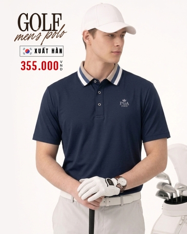 ÁO POLO GOLF NAM TAY NGẮN XUẤT HÀN MÀU XANH NAVY PL60330H6