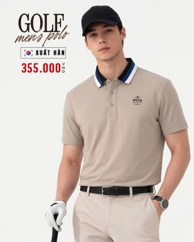 ÁO POLO GOLF NAM TAY NGẮN XUẤT HÀN MÀU BE PL60330H7