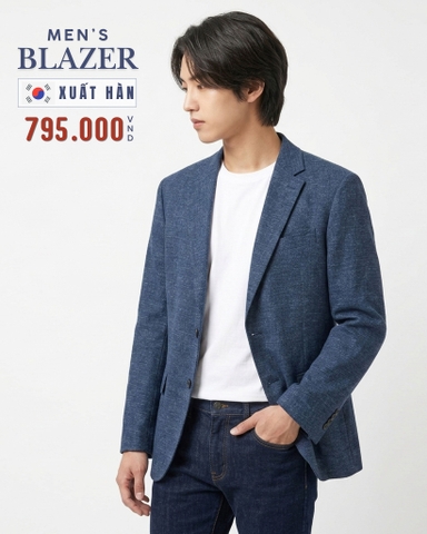 ÁO BLAZER NAM XUẤT HÀN MÀU XANH BZ60408H2
