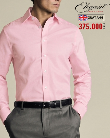 ÁO SƠ MI NAM TAY DÀI PHOM REGULAR FIT XUẤT ANH MÀU HỒNG SM60411N4