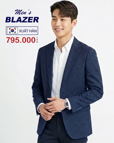 ÁO BLAZER NAM XUẤT HÀN MÀU XANH NAVY BZ60408H1