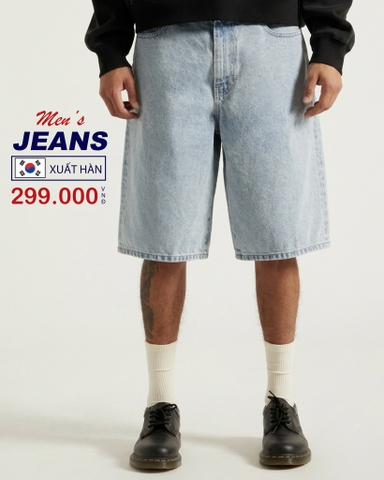 QUẦN SHORT JEAN NAM XUẤT HÀN MÀU XANH NHẠT QS60418M1