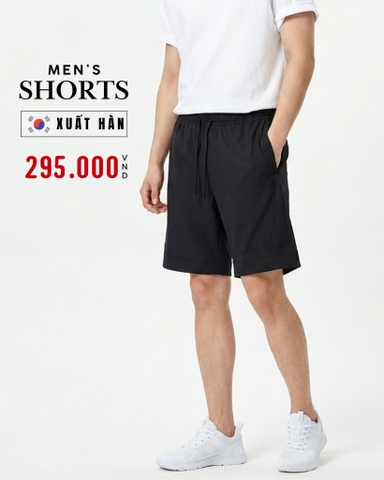 QUẦN SHORT GOLF NAM VẢI THUN THỂ THAO CO GIÃN XUẤT HÀN MÀU ĐEN QS60423N2