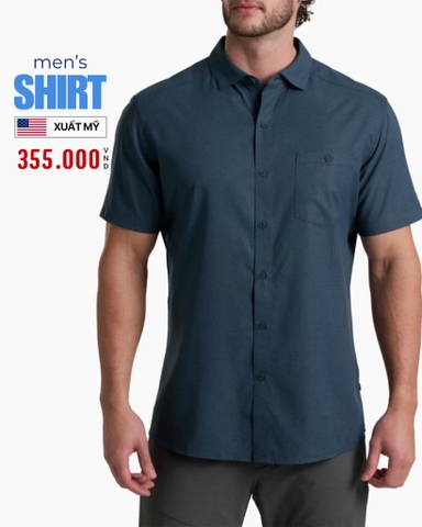 ÁO SƠ MI NAM TAY NGẮN CÓ TÚI XUẤT MỸ MÀU XANH NAVY SM60425D6