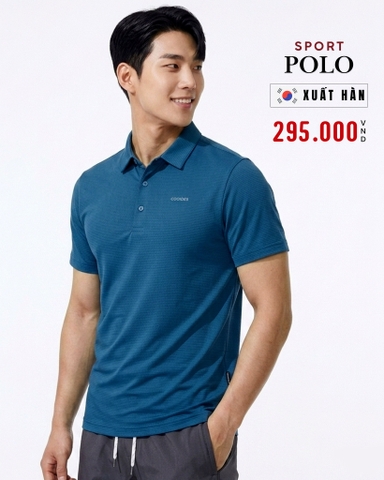 ÁO POLO THỂ THAO NAM TAY NGẮN XUẤT HÀN MÀU XANH DƯƠNG PL60407N1