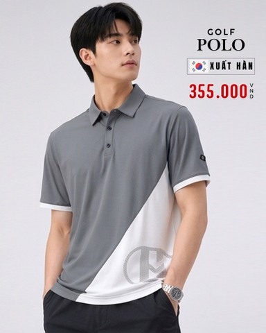ÁO POLO GOLF NAM TAY NGẮN XUẤT HÀN MÀU XÁM PL60505H1