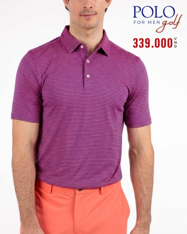 ÁO POLO GOLF NAM TAY NGẮN MÀU ĐỎ TÍM KẺ SỌC NGANG PL60516T2