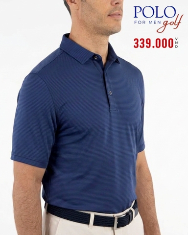 ÁO POLO GOLF NAM TAY NGẮN MÀU XANH NAVY KẺ SỌC NGANG PL60516T3