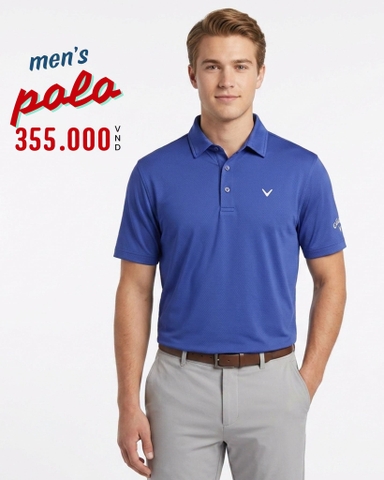 ÁO POLO GOLF NAM TAY NGẮN MÀU XANH DƯƠNG ĐẬM PL60529D2