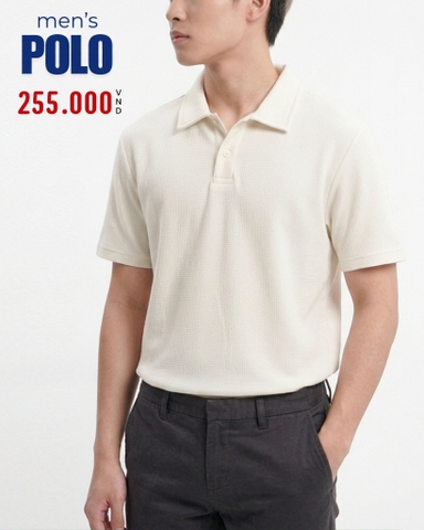 ÁO POLO NAM TAY NGẮN MÀU KEM PL60523T2