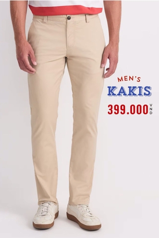 QUẦN DÀI KAKI CO GIÃN NAM PHOM ỐNG ĐỨNG MÀU KEM QK60710D4