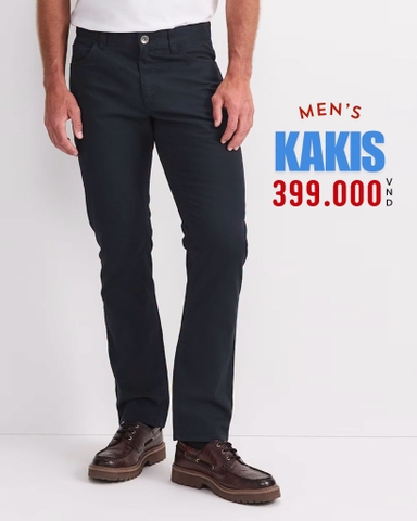 QUẦN DÀI KAKI GIẢ JEAN NAM PHOM ỐNG ĐỨNG MÀU XANH NAVY QK60711D2