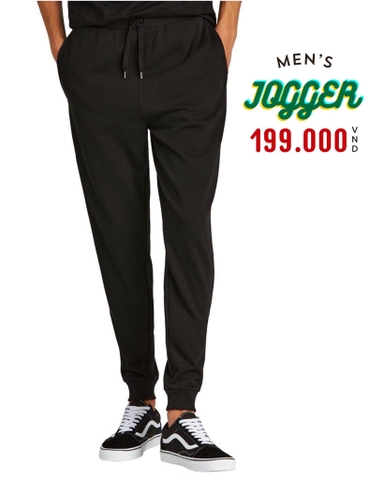 QUẦN JOGGER NAM VẢI THUN MÀU ĐEN JG60710T3