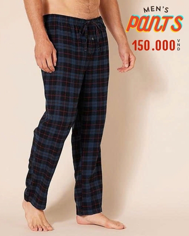 QUẦN NGỦ NAM LƯNG CO GIÃN VẢI NỈ FLANNEL HỌA TIẾT CA RÔ QN60805L