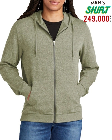 ÁO KHOÁC THUN NAM CÓ MŨ MÀU XANH RÊU AK60820T1