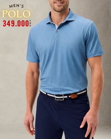 ÁO POLO GOLF NAM TAY NGẮN MÀU XANH DƯƠNG NHẠT HỌA TIẾT GIỌT NƯỚC PL60910H1