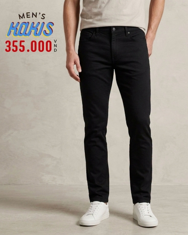 QUẦN KAKI NAM PHOM SLIMFIT CO GIÃN MÀU ĐEN KK60316N1