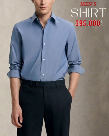 ÁO SƠ MI NAM PHOM SLIMFIT TAY DÀI MÀU XANH NHẠT SM60923T2