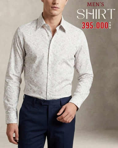 ÁO SƠ MI NAM PHOM SLIMFIT TAY DÀI HỌA TIẾT HOA SM60922T6