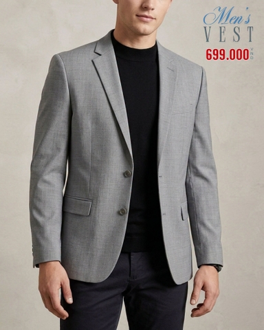 ÁO VEST NAM CAO CẤP MÀU XÁM AV60922H7