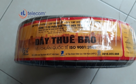 Dây thuê bao điện thoại 2 đôi (4 lõi) trong nhà 2x2x0.5mm – VINACAP