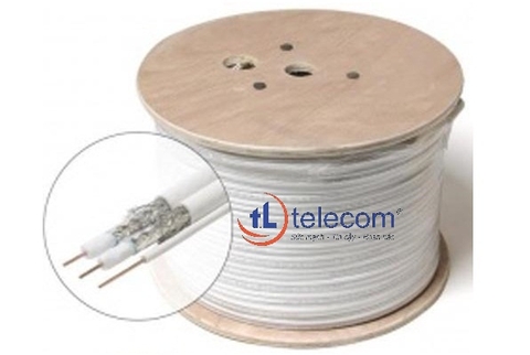 Cáp đồng trục-Coaxial cable Alantek RG-6 Tri-Shield (White) Part number: 301-RG0600-3SWH-1223