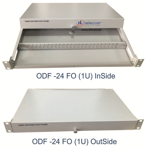 TL telecom sản xuất vỏ hộp phối quang ODF 16Fo chuẩn 19 inch (16 sợi, 16 core, 16 cổng) trong nhà