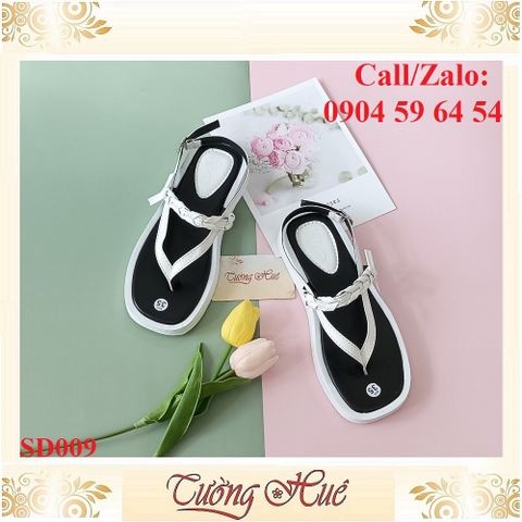 [Ảnh Thật 100%] Sandal Xỏ Ngón Nữ Đế Bằng Mũi Vuông Quai Chữ A