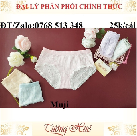 Quần lót nữ Muji cotton lưng cao FREESIZE.