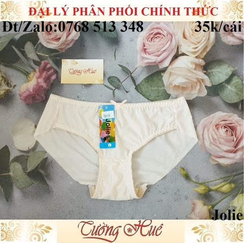 Quần lót nữ Jolies trơn lưng thấp không viền mông.