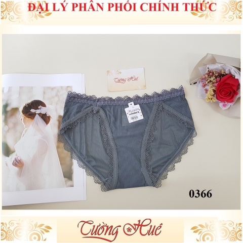 Quần lót nữ Rouman 0366 thun sọc viền ren MÀU NGẪU NHIÊN.