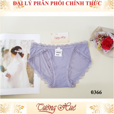 Quần lót nữ Rouman 0366 thun sọc viền ren MÀU NGẪU NHIÊN.