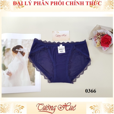 Quần lót nữ Rouman 0366 thun sọc viền ren MÀU NGẪU NHIÊN.