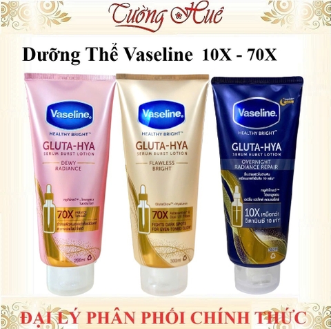 Dưỡng Thể Vaseline 10X - 70X Healthy Bright Gluta-Hya Serum Burst Lotion - 300ml (Có lựa chọn)