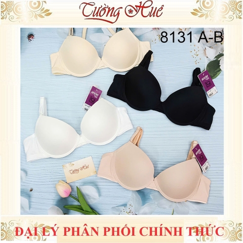 Áo lót nữ annie 8131 Áo lót trơn có gọng xẻ V sâu mút vừa 2cm cúp A B.