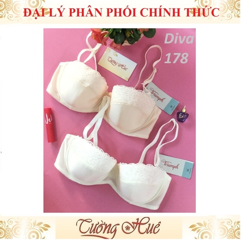 Áo lót nữ Triumph Diva 178 WHPD phối ren cúp ngang (không mút).