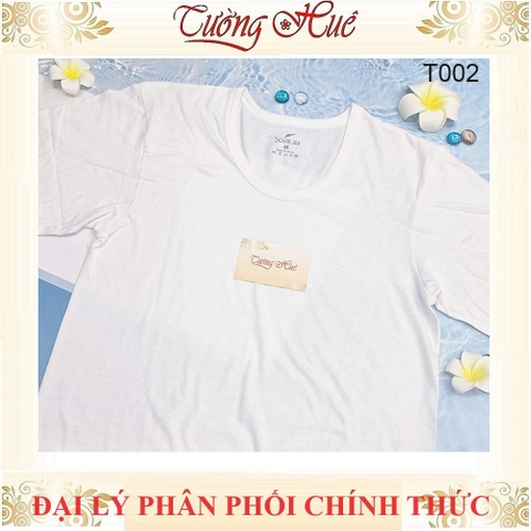Áo Lót Nam Trắng Tay Ngắn Sovitex By relax T002 Cổ Chữ U Cotton Thun Co Dãn Không Viền May 2 Bên Hông