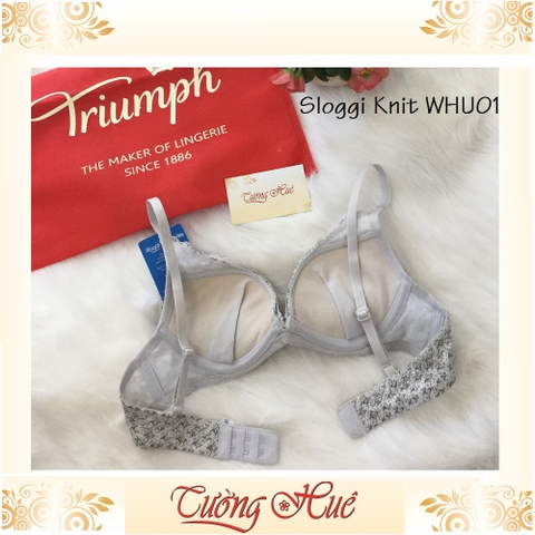 SALE SALE SALE - Áo lót nữ Triumph Sloggi Knit WHU01 áo ngực họa tiết xẻ V sâu.