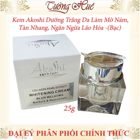 Kem Akoshi Dưỡng Trắng Da Làm Mờ Nám, Tàn Nhang, Ngăn Ngừa Lão Hóa - 25g (Bạc)