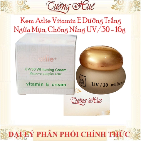 Kem Atlie Vitamin E Dưỡng Trắng, Ngừa Mụn, Chống Nắng UV/30 - 16g