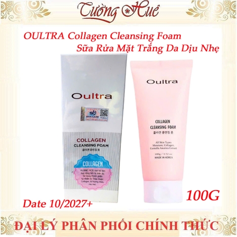 OULTRA Collagen Cleansing Foam Sữa Rửa Mặt Trắng Da Dịu Nhẹ 100g