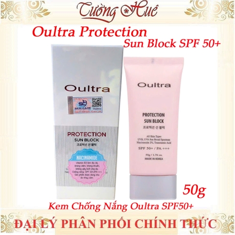Oultra Kem Chống Nắng Nâng Tone SPF50+ Pa+++, Kiềm Dầu, Bảo Vệ, Làm Dịu Da 50G