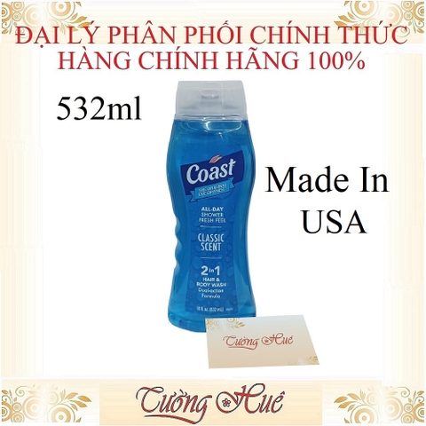 Tắm gội Nam Coast Classic Scent Hydrating Formula for Hair & Body ( Có lựa chọn )