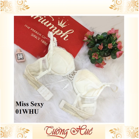 SALE SALE SALE - Áo lót nữ Triumph Miss Sexy 01 WHU cúp bầu ngang lưng ren.