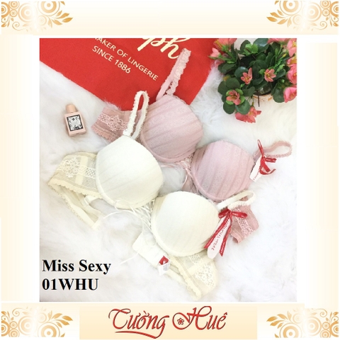 SALE SALE SALE - Áo lót nữ Triumph Miss Sexy 01 WHU cúp bầu ngang lưng ren.