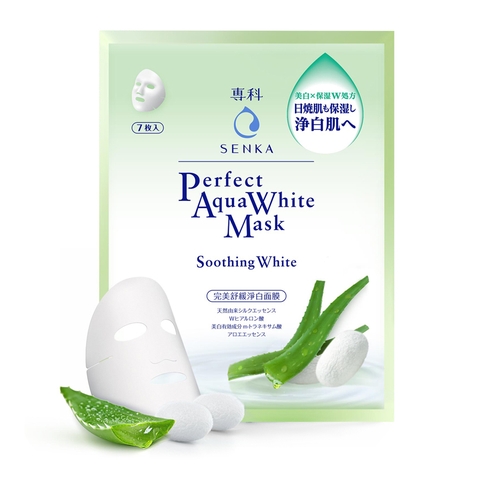 Mặt Nạ Giấy Senka Dưỡng Trắng Dịu Mát Soothing White - 25ml - Xanh.