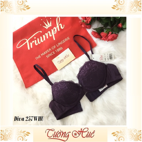 SALE SALE SALE - Áo lót nữ Triumph Diva 257 WHU áo ngực ren cúp bầu ngang.