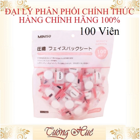 Bịch mặt nạ nén Miniso Japan - 100 Viên/Bịch