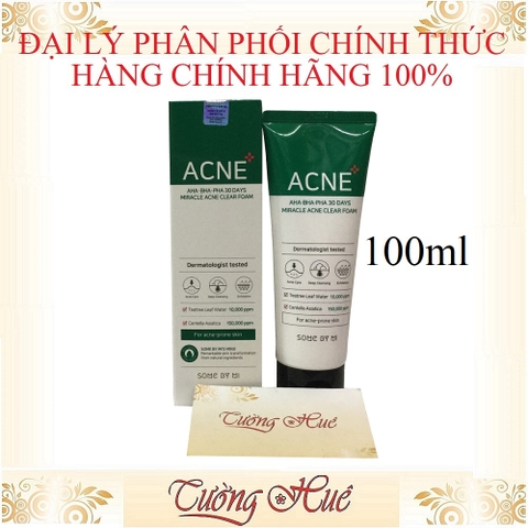 Sữa Rửa Mặt Trị Mụn Some By Mi AHA-BHA-PHA 30 Days Miracle Acne Clear Foam - 100ml